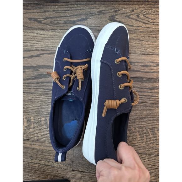 Sperry Crest Vibe Lace Up Navy Blue Canvas Sneaker Women's Size 7.5 - Picture 9 of 15
